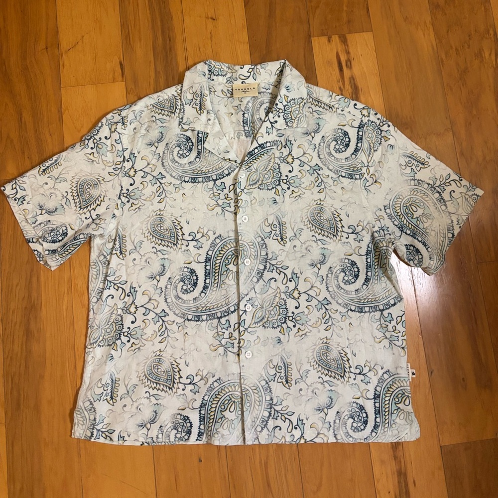 YOUNGLA MOSAIC LINEN BUTTON-UPS - Picture 4 of 7